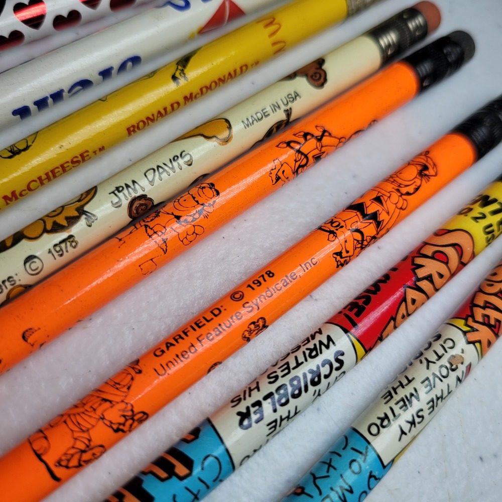 Vintage‎ 1970s 80s Pencils Garfield McDonalds Scribbler Lot of 8